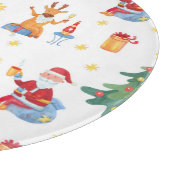 クリスマスツリー、サンタ：水彩パターン。 カッティングボード (角)