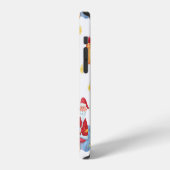 クリスマスツリー、サンタ: 水彩パターン iPhoneケース (左側面)