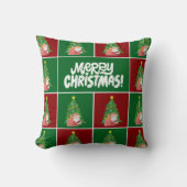 クリスマスツリー |サンタ |赤い緑 クッション (正面)