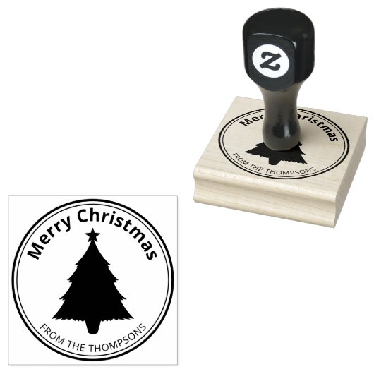 クリスマスツリー シルエット 形 メリークリスマス ラバースタンプ (押印)