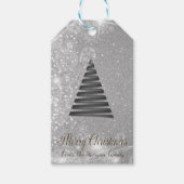 クリスマスツリー、シルバーグリッター- パーソナライズされた ギフトタグ (正面)