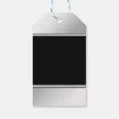 クリスマスツリー、シルバー、ブラック - 名入れ ギフトタグ (裏面)