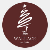 クリスマスツリー | シンプルエレガントクリスマス ラウンドシール (正面)