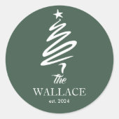 クリスマスツリー | シンプルエレガントクリスマス ラウンドシール (正面)