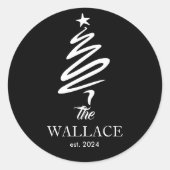 クリスマスツリー | シンプルエレガントクリスマス ラウンドシール (正面)