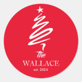 クリスマスツリー | シンプルエレガントクリスマス ラウンドシール (正面)