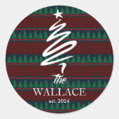 クリスマスツリー | シンプルエレガントクリスマス ラウンドシール (正面)