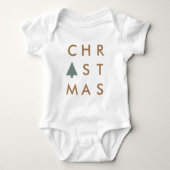 クリスマスツリー |スカンジモダンナビアのミニマリスト ベビーボディスーツ (正面)