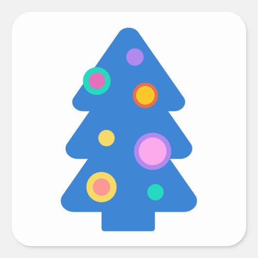 クリスマスツリー スクエアシール (正面)