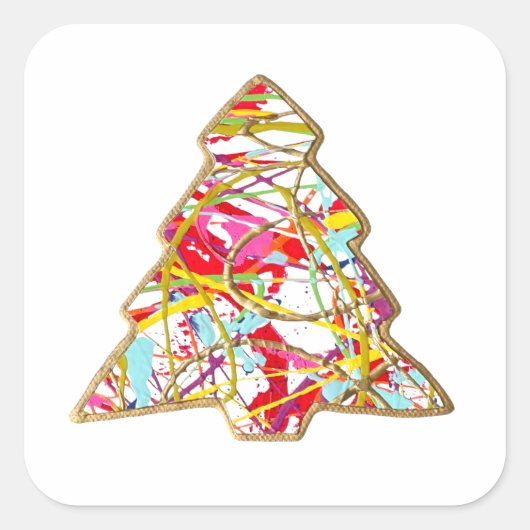クリスマスツリー スクエアシール (正面)