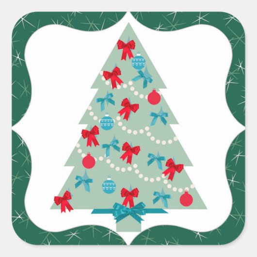 クリスマスツリー スクエアシール (正面)