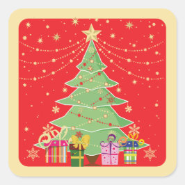 クリスマスツリー スクエアシール