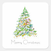 クリスマスツリー スクエアシール (正面)