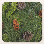 クリスマスツリー スクエアペーパーコースター (正面)