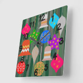 クリスマスツリー スクエア壁時計 (傾斜)