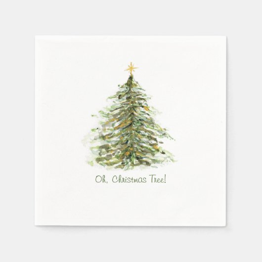 クリスマスツリー スタンダードカクテルナプキン (正面)
