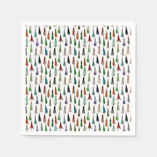 クリスマスツリー スタンダードカクテルナプキン (正面)