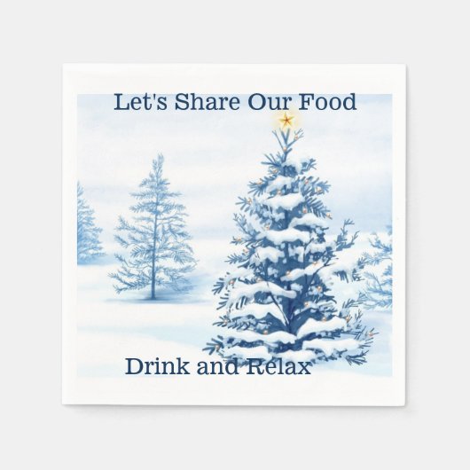 クリスマスツリー スタンダードカクテルナプキン (正面)