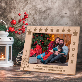 クリスマスツリー&スターの下に何があるかではない レーザー彫刻フレーム