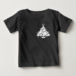 クリスマスツリー(スターブラックとホワイトシャツ付き) ベビーTシャツ