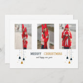 クリスマスツリー&スター |モダン休日 招待状 (正面/裏面)