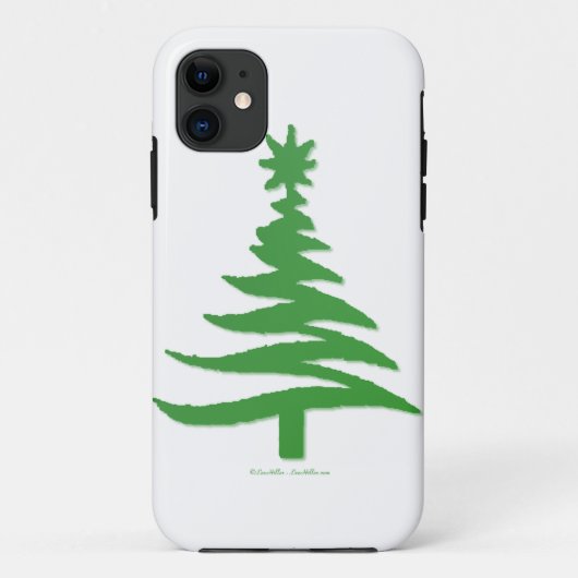 クリスマスツリー ステンシル グリーン Case-Mate iPhoneケース (裏面)