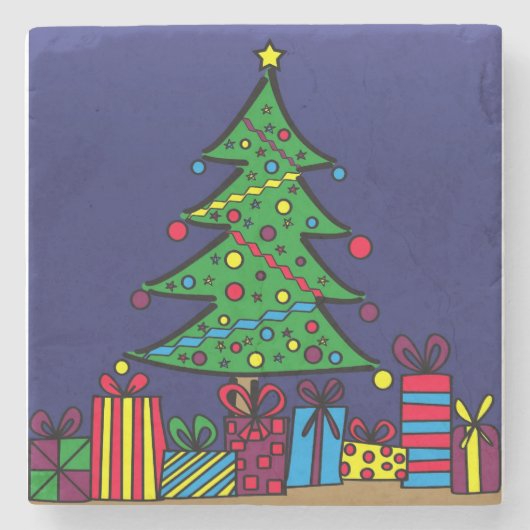 クリスマスツリー ストーンコースター (正面)