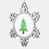 クリスマスツリー スノーフレークピューターオーナメント (右)