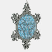 クリスマスツリー スノーフレークピューターオーナメント (左)