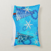 クリスマスツリー&スノーフレーク宝石 アクセントクッション (正面(垂直))