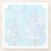 クリスマスツリー&スノーフレーク宝石 ガラスコースター (裏面)