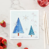 クリスマスツリー&スノーフレーク宝石 スタンダードランチョンナプキン (インサイチュ)