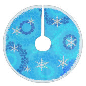 クリスマスツリー&スノーフレーク宝石 ブラッシュドポリエステルツリースカート (正面)