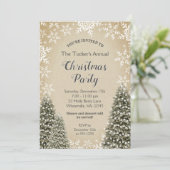 クリスマスツリー スノーフレーク バルーン クリスマスパーティー 招待状 (スタンド正面)