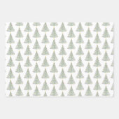 クリスマスツリー、スノーフレーク、フェスティバル記号 ラッピングペーパーシート (正面2)