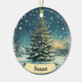 クリスマスツリー スノー オーナメント ビンテージ スタイル (左)