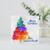 クリスマスツリー, スプラッタペイント, フォトフラット シーズンカード (スタンド正面)
