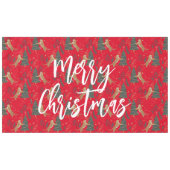 クリスマスツリー&タイガパターンカスタムの背景 テーブルクロス (正面(横))