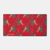 クリスマスツリー&タイガパターンカスタムの背景 デスクマット (正面)