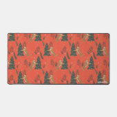 クリスマスツリー&タイガパターンカスタムの背景 デスクマット (正面)
