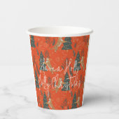 クリスマスツリー&タイガパターンカスタムの背景 紙コップ (裏面)