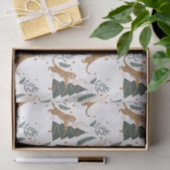 クリスマスツリー&タイガパターンカスタムの背景 薄葉紙 (ギフト)