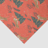 クリスマスツリー&タイガパターンカスタムの背景 薄葉紙 (詳細)