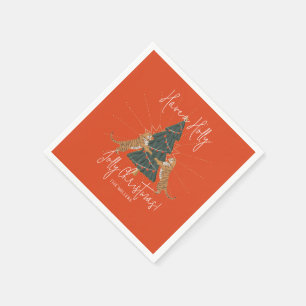 クリスマスツリー&タイガースすてきクリスマスカード スタンダードカクテルナプキン