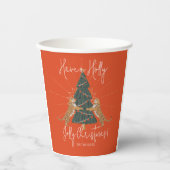 クリスマスツリー&タイガースすてきクリスマスカード 紙コップ (正面)