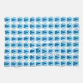 クリスマスツリー タオル オーダーメイド 青 ホリデー ティータオル (横)