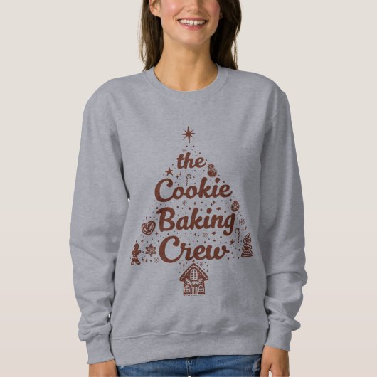 クリスマスツリー デザインのクッキー作り隊 スウェットシャツ (正面)
