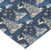 クリスマスツリー、トナカイ、雪片 テーブルクロス (アングル)