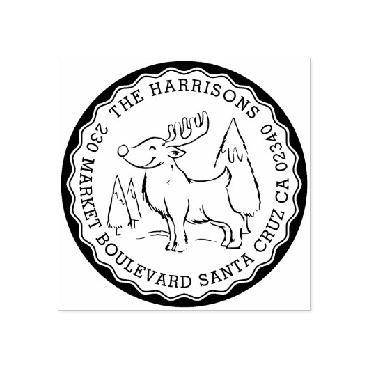 クリスマスツリー&トナディアラウンド差出人住所 ラバースタンプ (インプリント)