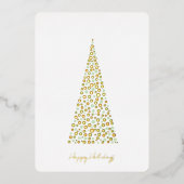 クリスマスツリー ドット 箔シーズンカード (正面)